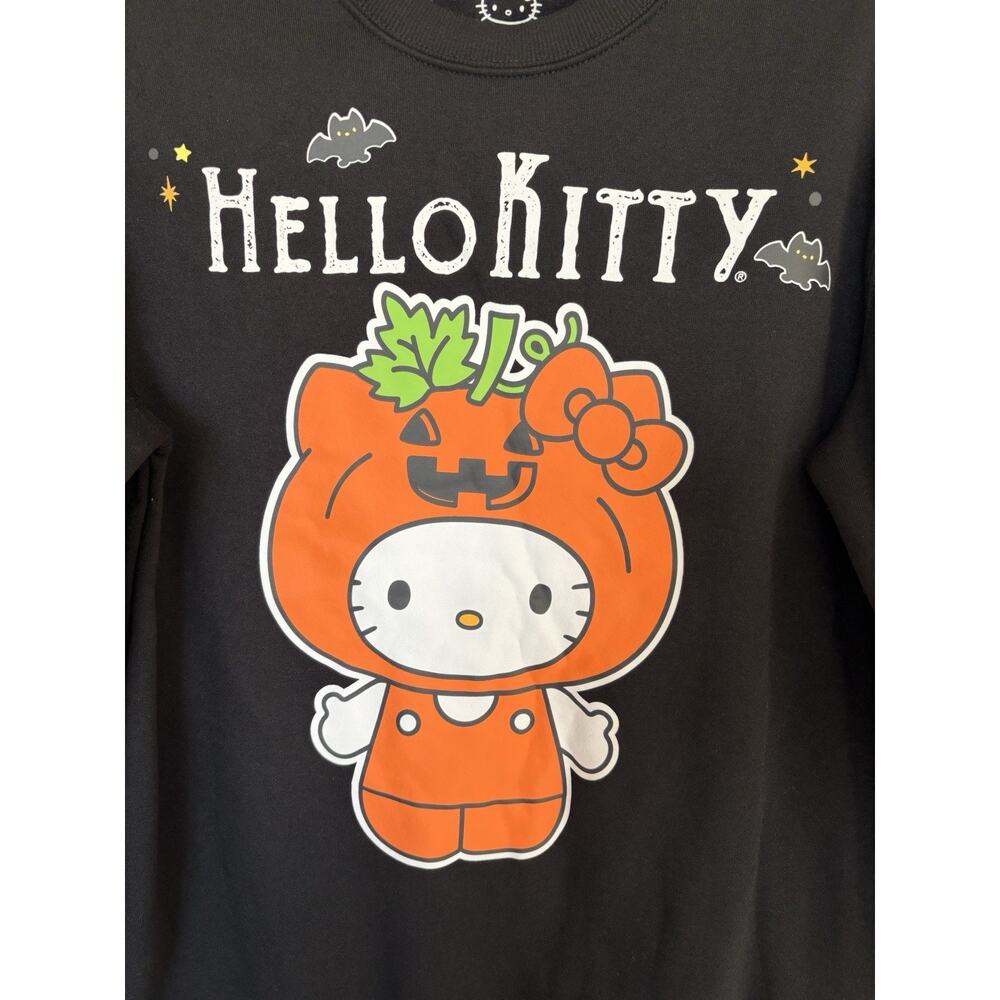 Sanrio Hello Kitty Pumpkin Halloween Womens XS Sweatshirt Preowned - Picture 2 of 4